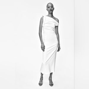 ZARA ASYMMETRIC MIDI DRESS